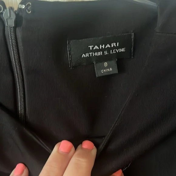 Black and Red/burnt orange Striped Women's Dress - Picture 3 of 4